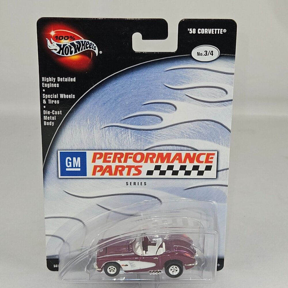 100% Hot Wheels GM Performance Parts Series '58 Corvette #3/4 MINT Purple (K231)